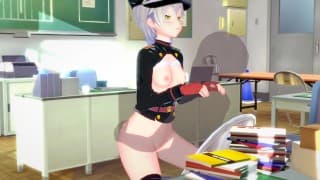 Kinu at the HQ - Azur Lane - 3D Hentai