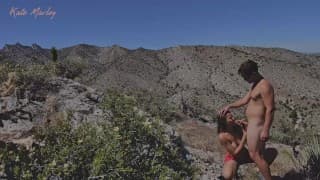 Blowjob on Mountain Top While Hiking - Kate Marley