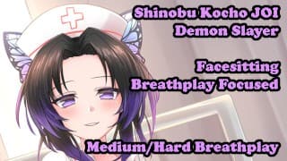 Shinobu Kocho 帮助您呼吸 - Hentai JOI （Breathplay Focused， Facesitting， Medium/Hard）