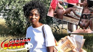 GERMAN SCOUT - BLACK EBONY MILF ZAAWAADI | REAL PUBLIC PICKUP SEX | HAIRY PUSSY ROUGH