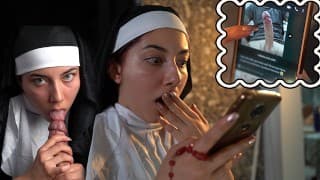 Naive Nun is tricked by WhatsApp and exorcises a cock