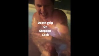 stepmom has death grip on stepson cock then sits on it to make him cum