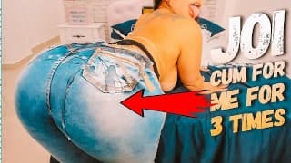 Sexy big butt latina in jeans pants JOI, jerk off instructions, cum challenge, she dares you!!!