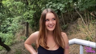 "Give me more money and fuck me!" Russian beauty showed boobs in public - Candy Milady