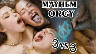 铁杆另类 ORGY - 3 对 3 肛门他妈的 - ATM、gape、DP、面部 - Mina K、Eden Ivy、Anuskatzz