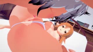 Asuna CUM从舌头到猫/剑艺术在线3d无尽