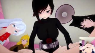 RWBY - Futa Ruby, Futa Yang, Futa Weiss, Futa Blake extreme ass fuck | Male Taker POV