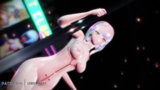 赛博朋克 2077 - 露西钢管舞动作 [未经审查的 HENTAI 4K MMD R-18]