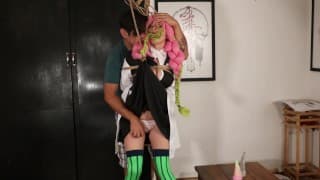 Candy Veron in Mitsuri Kanroji Cosplay doing BDSM, Shibari Roleplay.