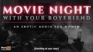 A Romantic Movie Night with your Boyfriend Turns into a Hardcore Sex Session (BFE Erotic Audio M4F)