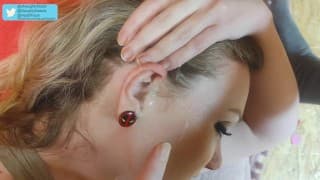 Naughty Natali Take a Cum Shot in the Ear - Ear Porn - 打手枪