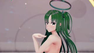 Yuuka Blue Archive 无尽脱衣舞 泰迪熊花花公子女孩 MMD 3D 深绿色头发