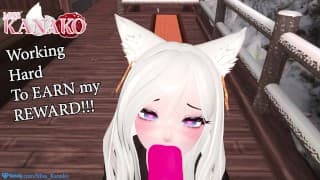 猫女孩把马虎口交送给了一个非常好的男孩！！！！ VTUBER 奖励潜艇！！！