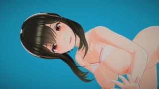 Yor Forger - 舔猫和性感手淫 - 3D Hentai