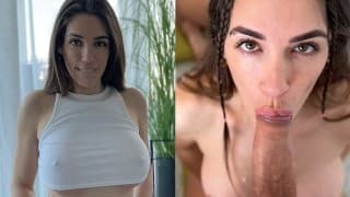💦 She knows how to seduce with a big cock in her mouth (cum face and cum tits 🥵 - compilation