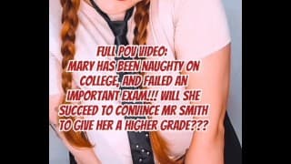 FULL 9' POV VIDEO PREVIEW: Mary has been naughty on college and failed an important exam!!!