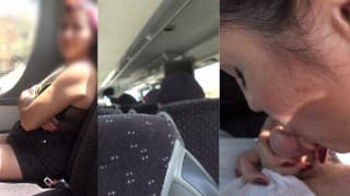 RISKY I'm SUCKING my STEPBROTHER's COCK on a PUBLIC Bus and a REAL COUPLE CAUGHT US ~ Real Amateur