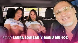 Bellezas culonas colombianas se ponen lesbianas en el auto | Juan Bustos ROAD