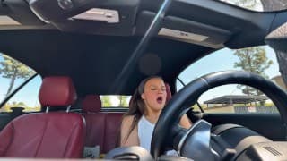 Using My Remote Controlled Vibrator in The Starbucks Drive Thru And Cumming