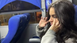I suck an unknown passenger on a real bus and he cums in my mouth